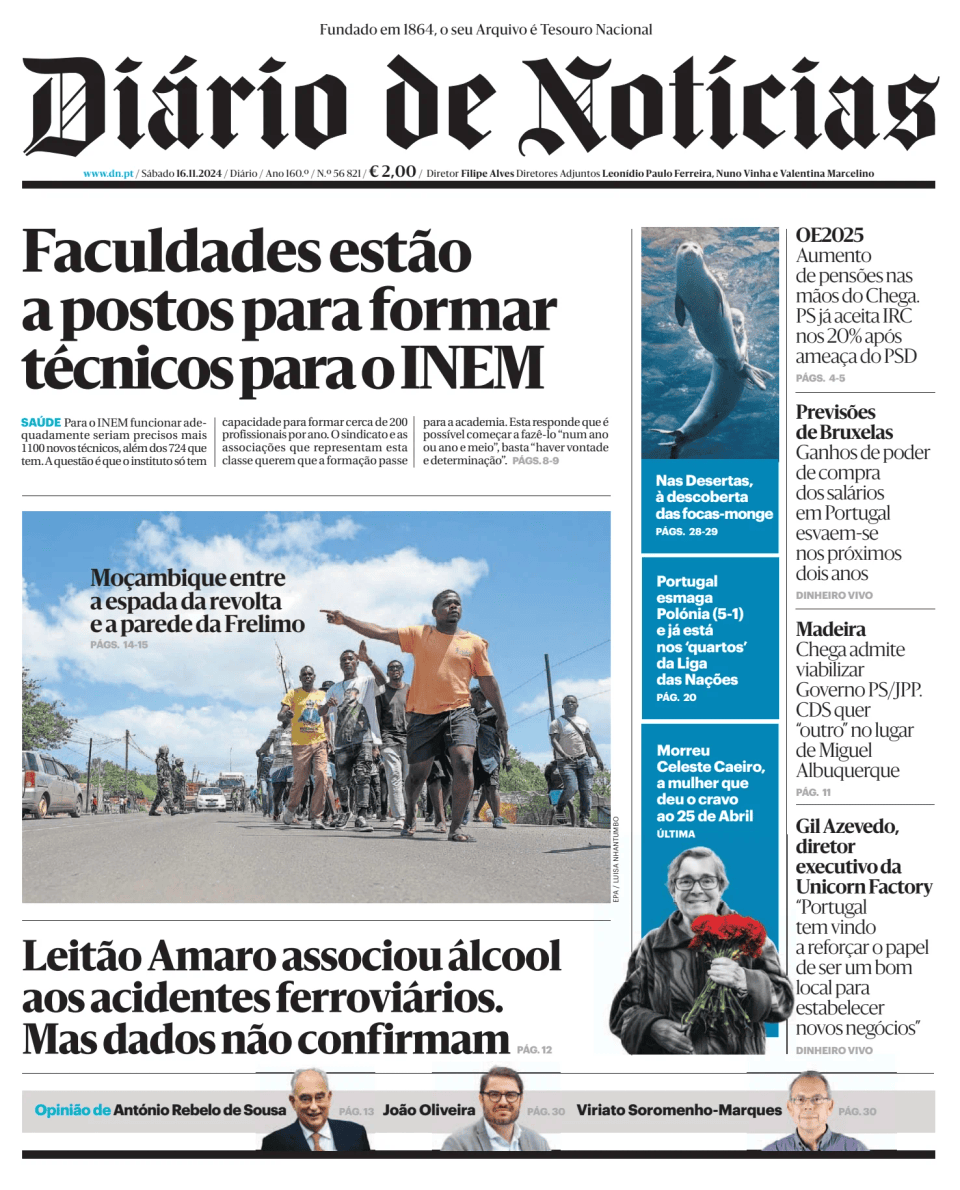 Prima-pagina-Diario de Noticias-edizione-di-oggi-20241116